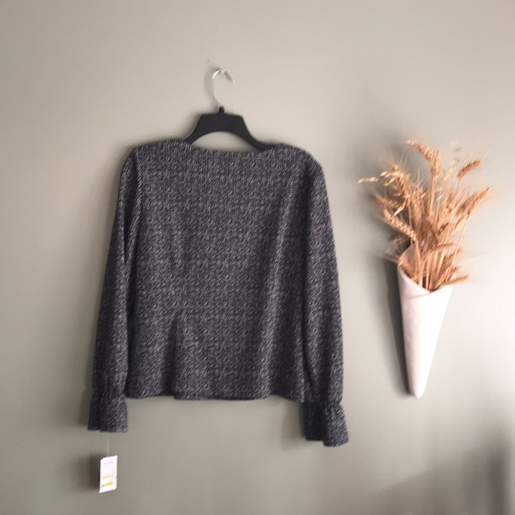 Nine West Long Sleeve Black/Ivory Top Size Small - Picture 2 of 6
